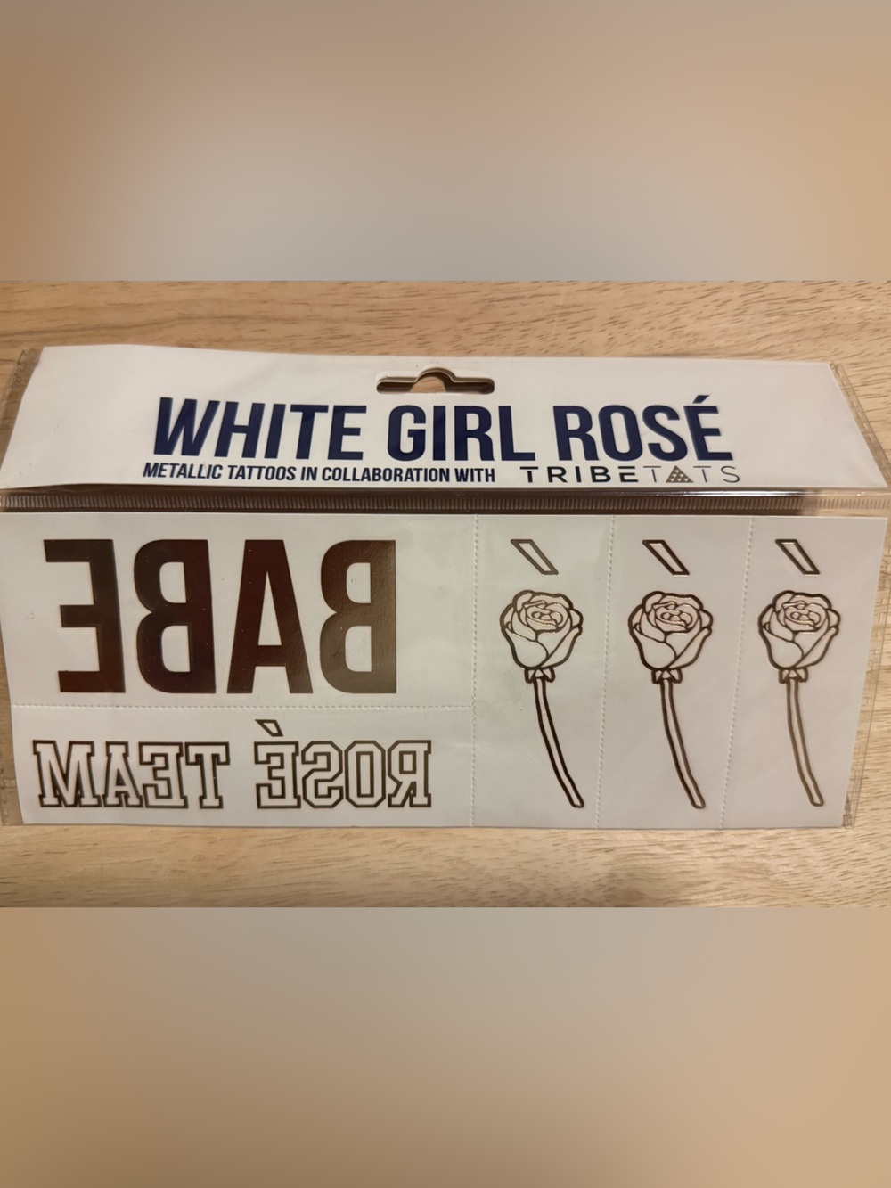 Metallic Temporary Tattoos - Gold Rose & Babe Designs